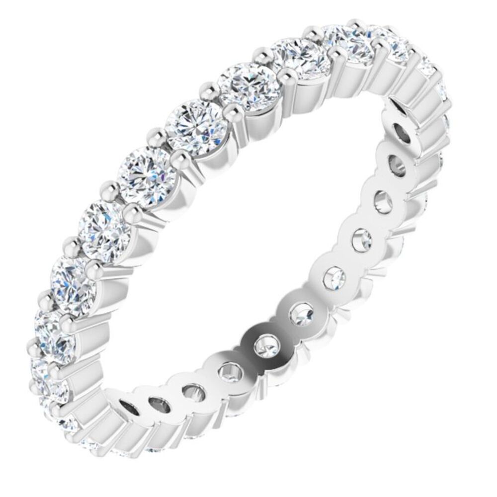 2mm 14K White Gold 3/4 CTW Diamond Eternity Standard Fit Band Size 6